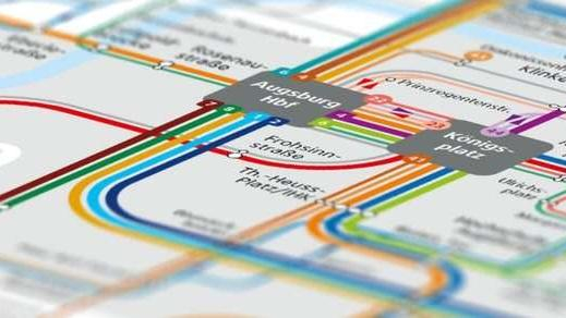 Detailansicht eines Liniennetzplans
