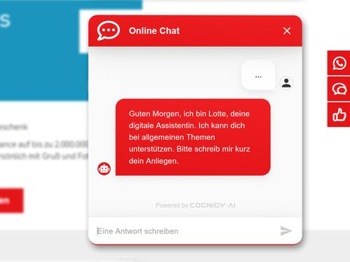 Screenshot vom Chatbot "Lotte"