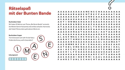 Buchstaben-Salat-Rätsel zur Bunten Bande.