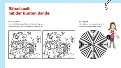 Rätselspaß-Arbeitsblatt zur Bunten Bande.