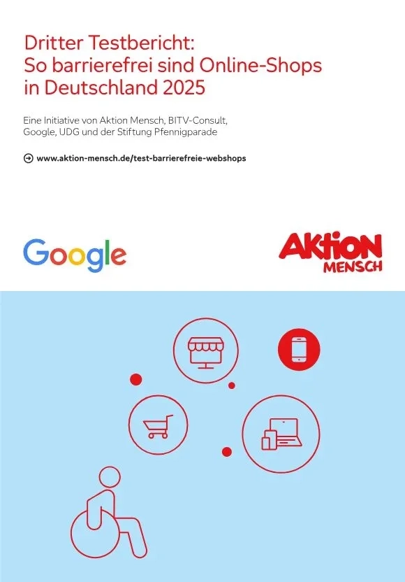 Das Titelblatt des Dritten Testberichts zu barrierefreien Onlineshops