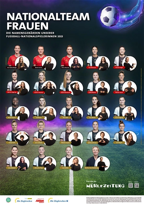 Poster "Nationalteam Frauen - Die Namensgebärden unserer Fußball-Nationalspielerinnen 2023"