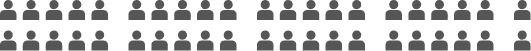 In zwei untereinanderstehenden Reihen sind in grau stilisierte Icons von Personen zu sehen.