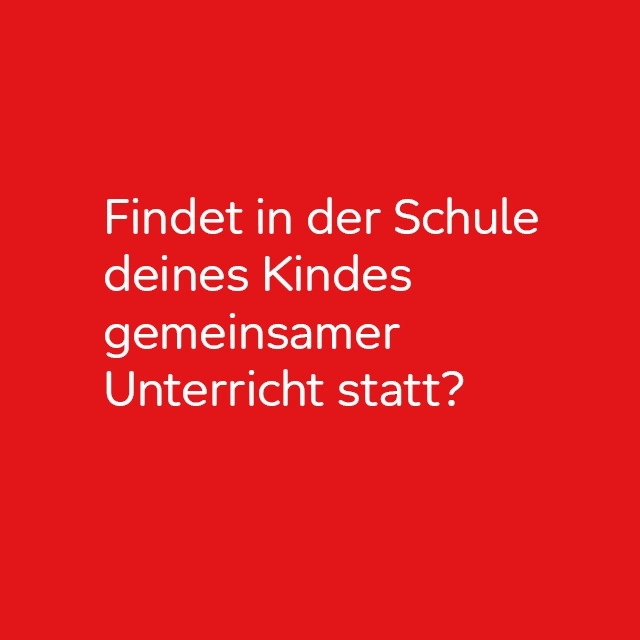 Findet in der Schule Ihres Kindes gemeinsamer Unterricht statt?