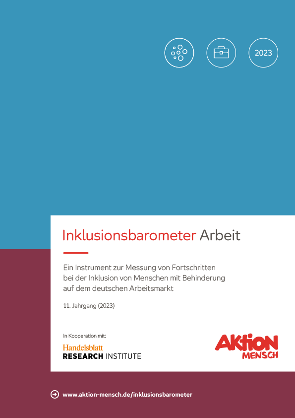 Titelseite der Studie Inklusionsbarometer Arbeit 2023