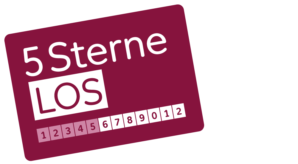 Eine Abbildung des roten 5-Sterne-Los der Aktion Mensch.
