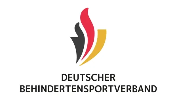 Das Bild zeigt das Logo des Deutschen Behindertensportverband. Unter einem flammenähnlichen Symbol in Deutschlandfarben steht der Schriftzug "Deutscher Behindertensportverband"