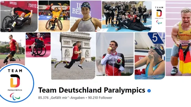 Das Bild zeigt die Startseite des Facebook-Accounts von Team Deutschland bei den Paralympics. Das Titelbild ist eine Collage der Athlet*innen.