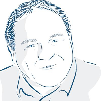 Zeichnung eines mittelaltern Mannes mit kurzem Haar