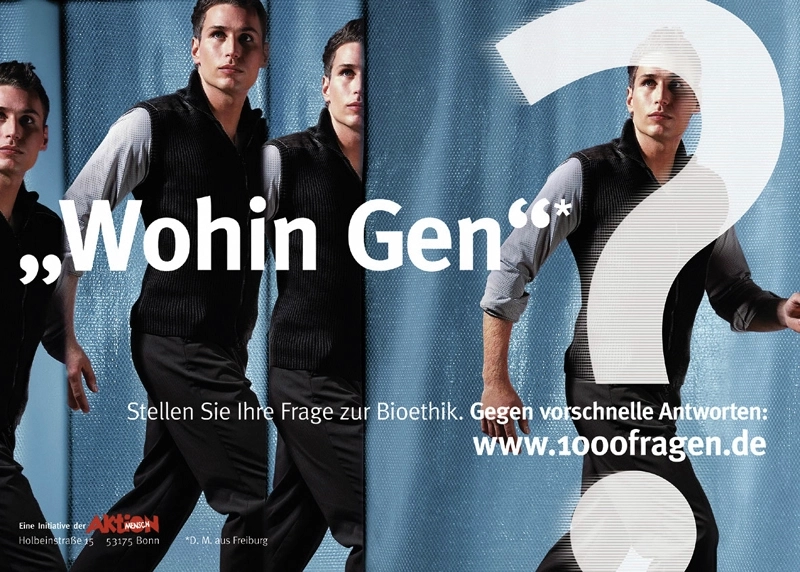 Plakat mit dem Schriftzug "Wohin Gen".