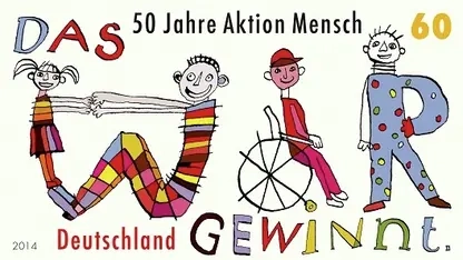 50 Jahre Aktion Mensch jubiläumsbriefmarke