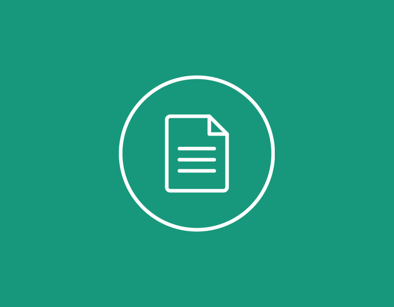 Icon: Ein Blatt mit angedeuteter Schrift.