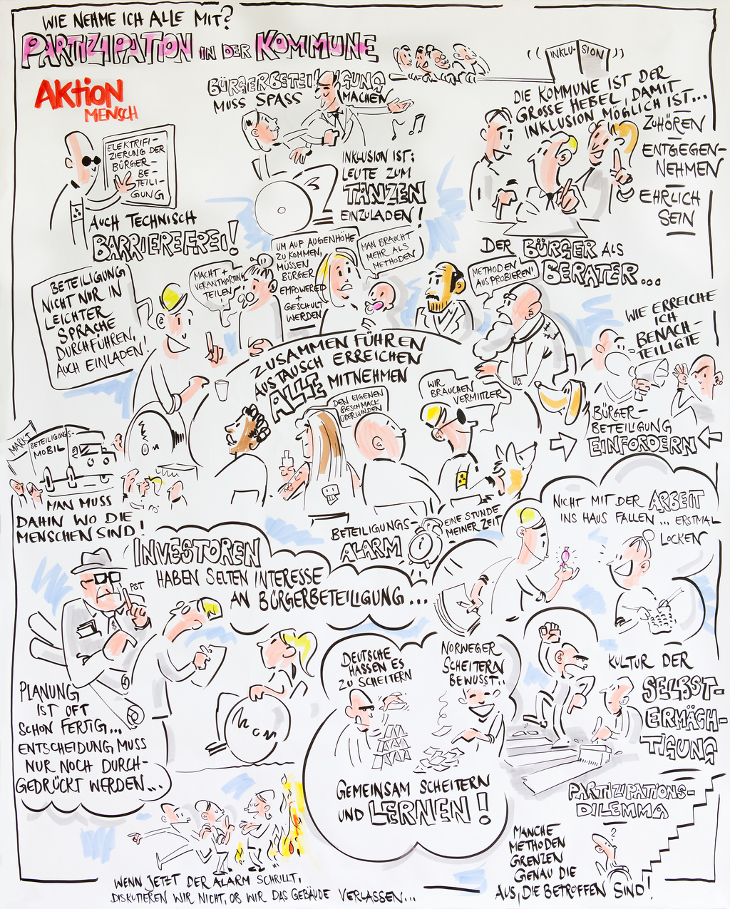 Ergebnisse des Expertenforum Partizipation Wie nehme ich alle mit als Graphic Recording