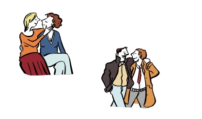 Zwei homosexuelle Paare