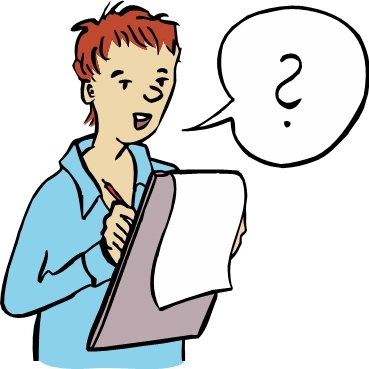 Frau, die eine Umfrage durchführt