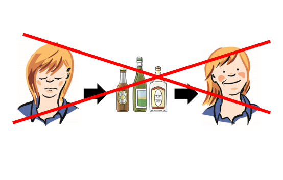 Alkohol trinken hilft nicht, dass man nicht mehr traurig ist