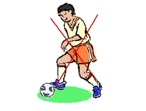 Grafik:Fussballer, mit einem roten Kreuz durchgestrichen