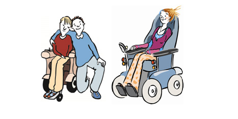 Drei Kinder, zwei davon sind Rollstuhlfahrer