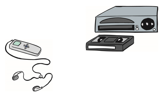 Videorekorder und ein MP3-Player