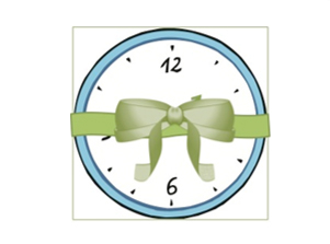 Uhr mit Geschenkband