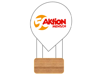 Fesselballon mit Aktion Mensch Jubiläumssignet