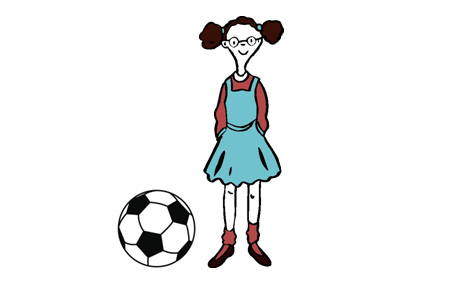 Mädchen mit Fußball