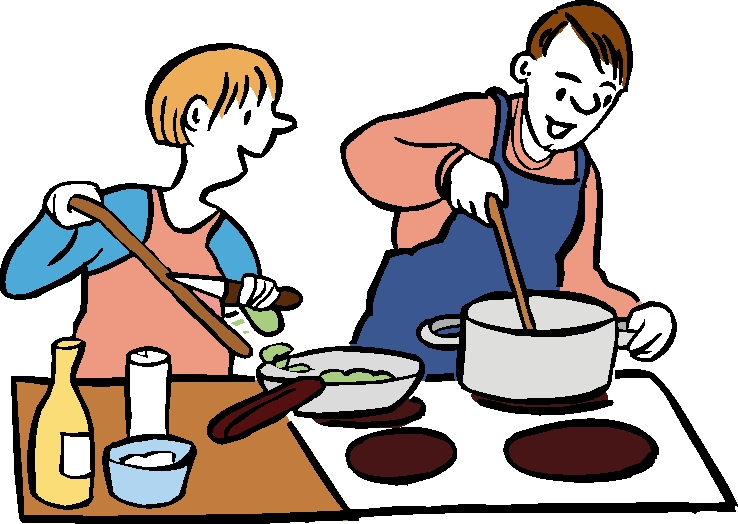 Ein Mann und eine Frau kochen zusammen