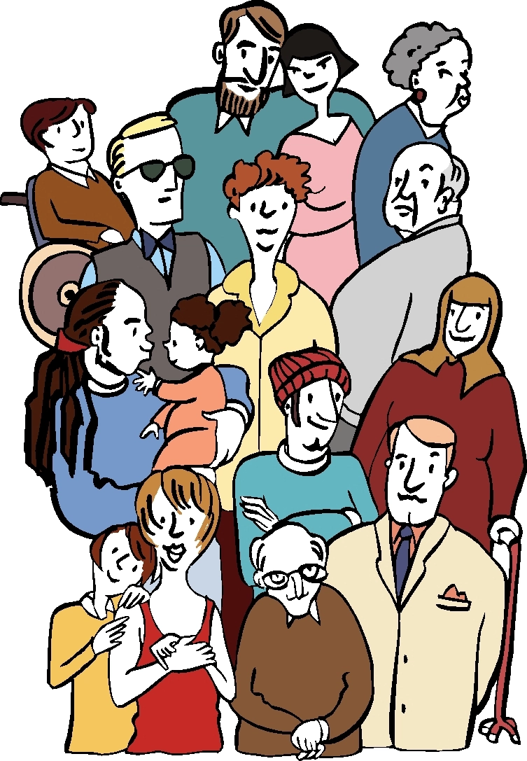 ganz viele Menschen mit und ohne Behinderung