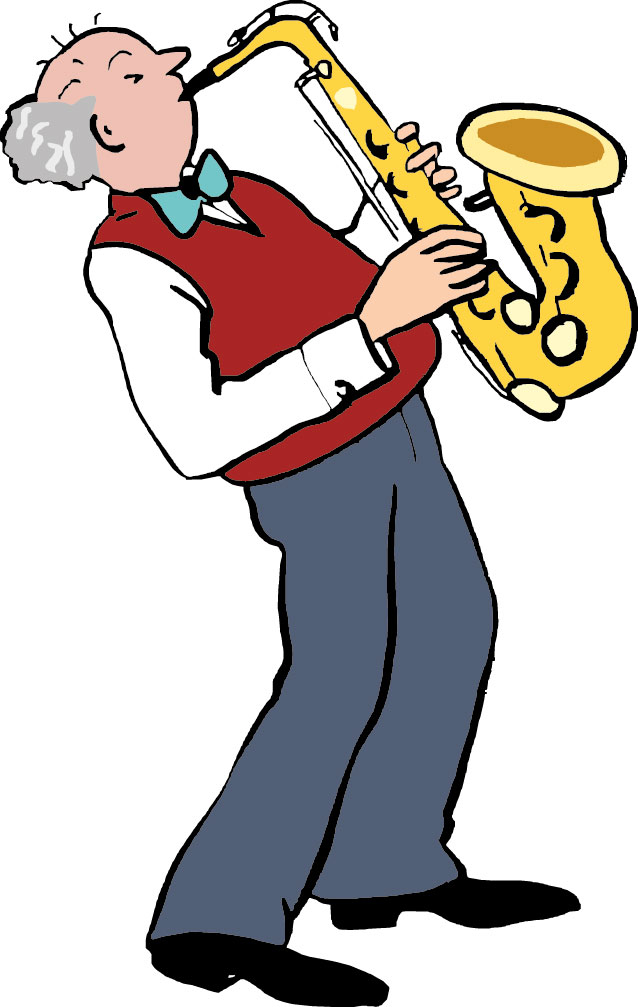 Mann spielt Saxophon
