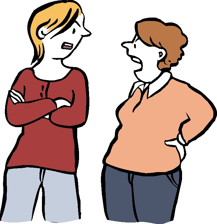 zwei Frauen schreien sich an