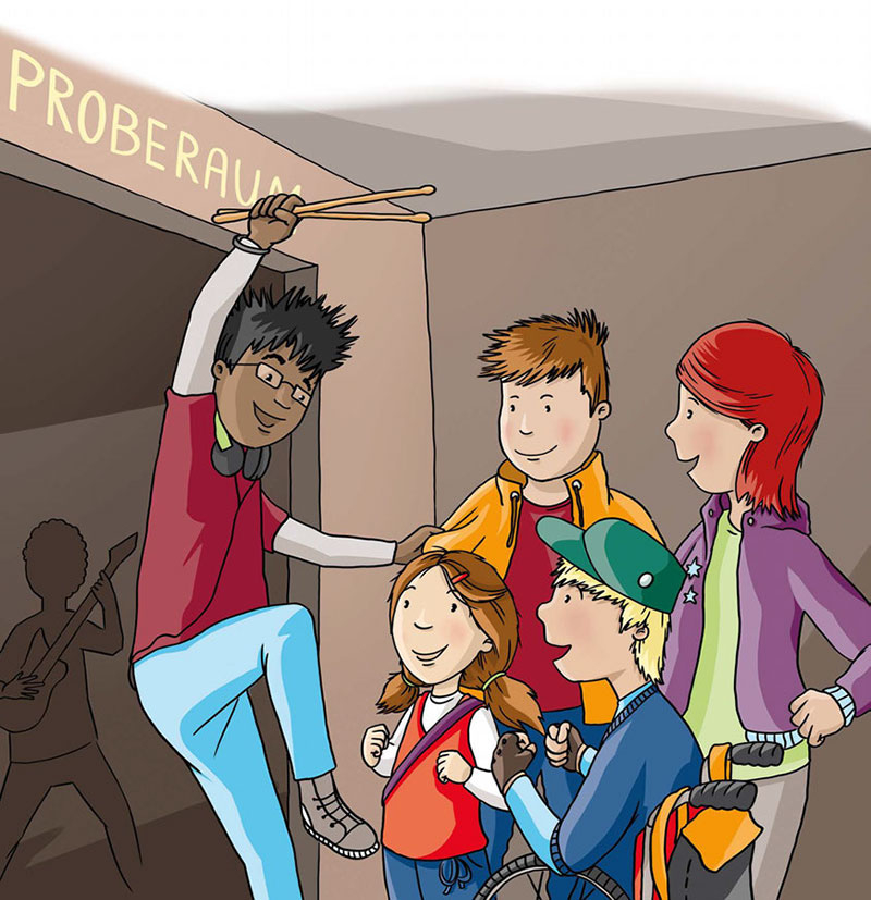 Die Kinder der Bunten Bande freuen sich gemeinsam.