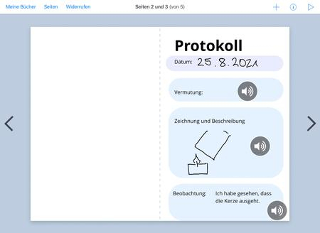 Abbildung des digitalen Logbuchs.