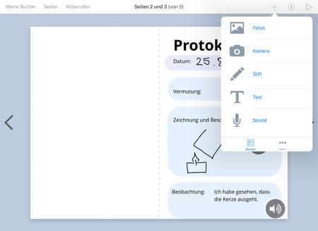 Abbildung des digitalen Logbuchs.