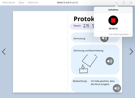 Abbildung des digitalen Logbuchs.