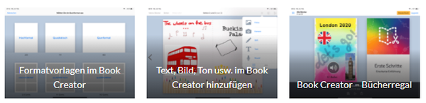Mehrere Ansichten des BookCreators.