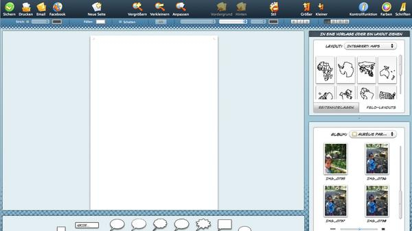 Screenshot der Software Comic Life