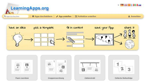 Screenshot der Plattform LearningApps.org