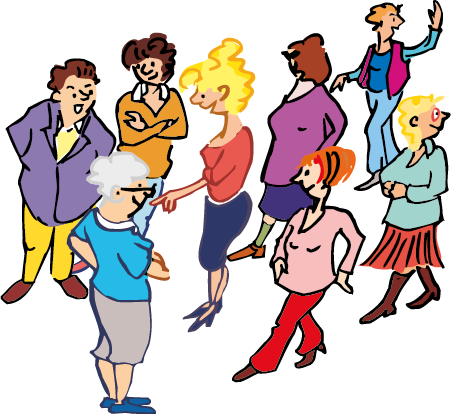 Illustration: mehrere Frauen stehen zusammen.