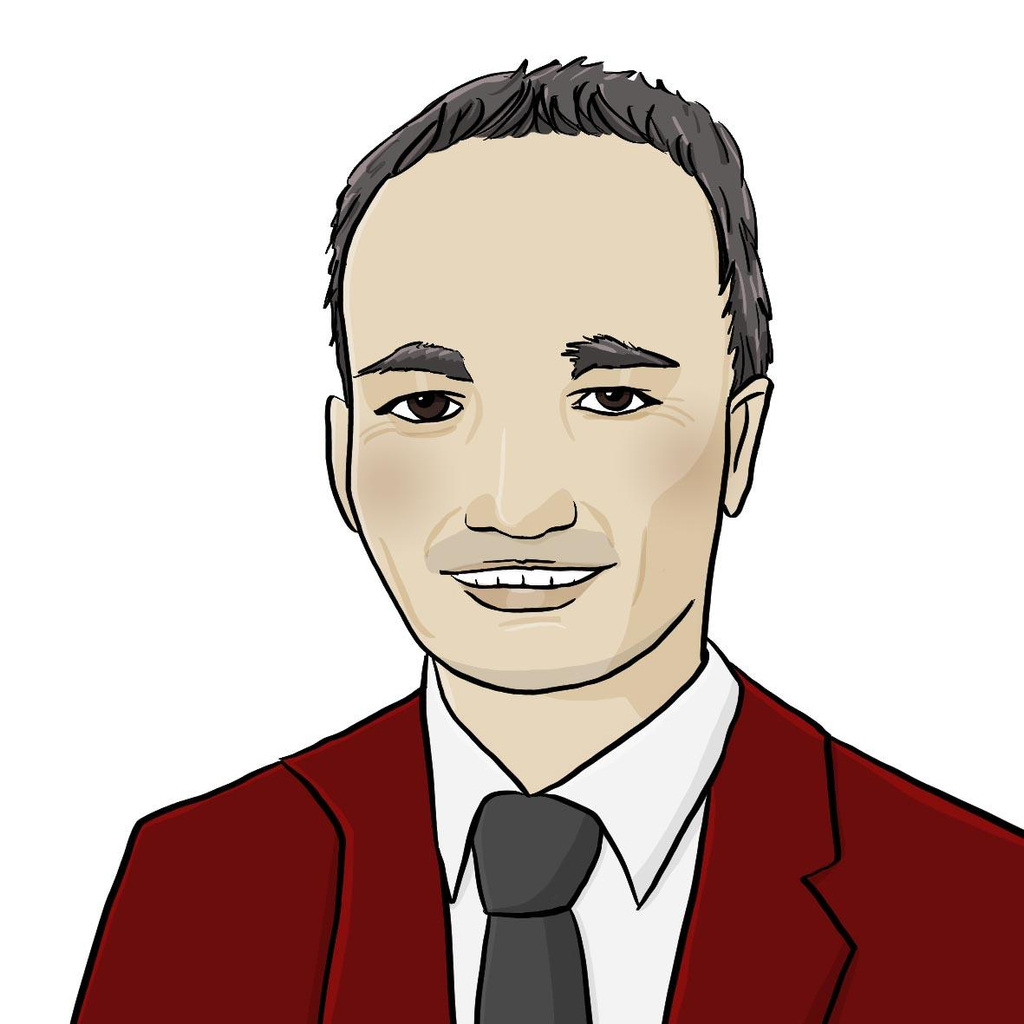 Illustration: Porträt eines Mannes im Anzug