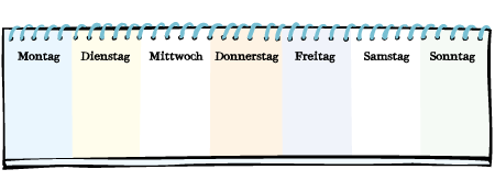 Illustration eines Wochenplaners