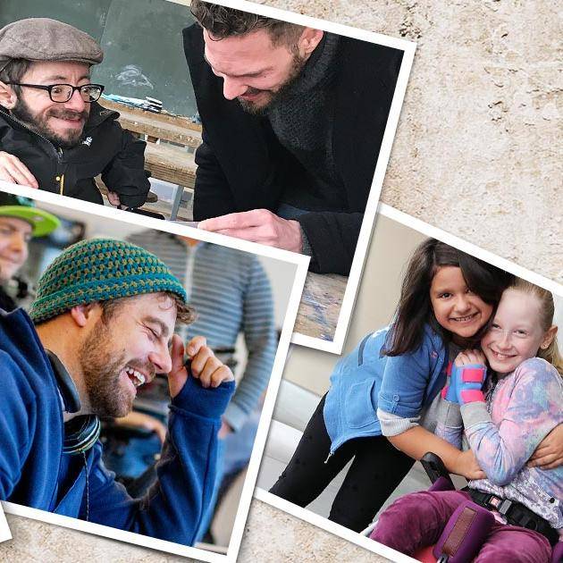 Collage mit Fotos von Menschen mit und ohne Behinderung