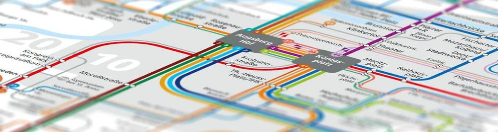 Detailansicht eines Liniennetzplans