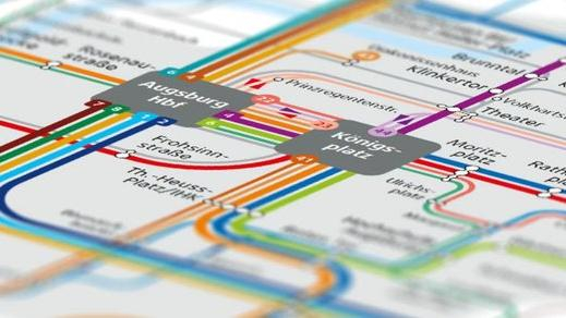 Detailansicht eines Liniennetzplans