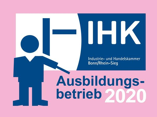 Ein Siegel der Industrie- und Handelskammer für die Auszeichnung als Ausbildungsbetrieb 2020.