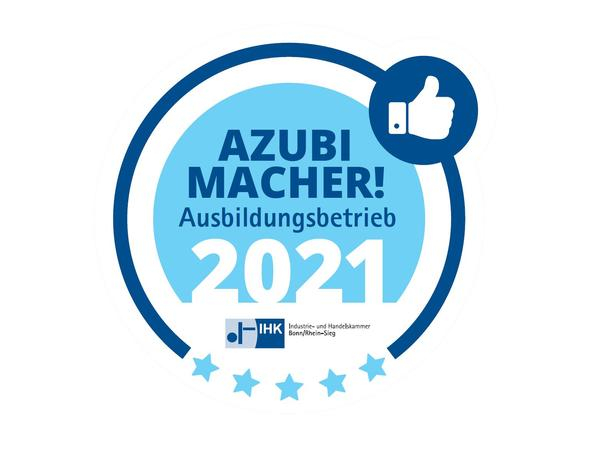 Ein Siegel der Industrie- und Handelskammer für die Auszeichnung als Ausbildungsbetrieb 2021.