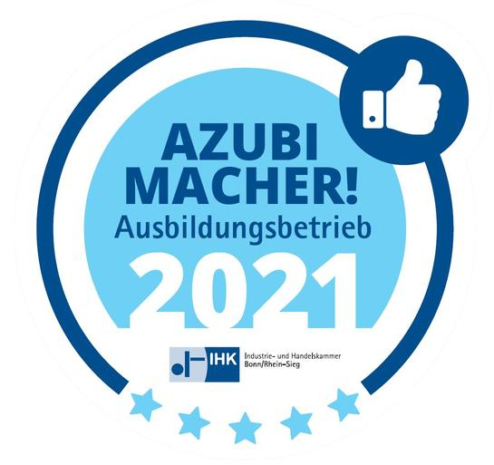 Ein Siegel der Industrie- und Handelskammer für die Auszeichnung als Ausbildungsbetrieb 2021.