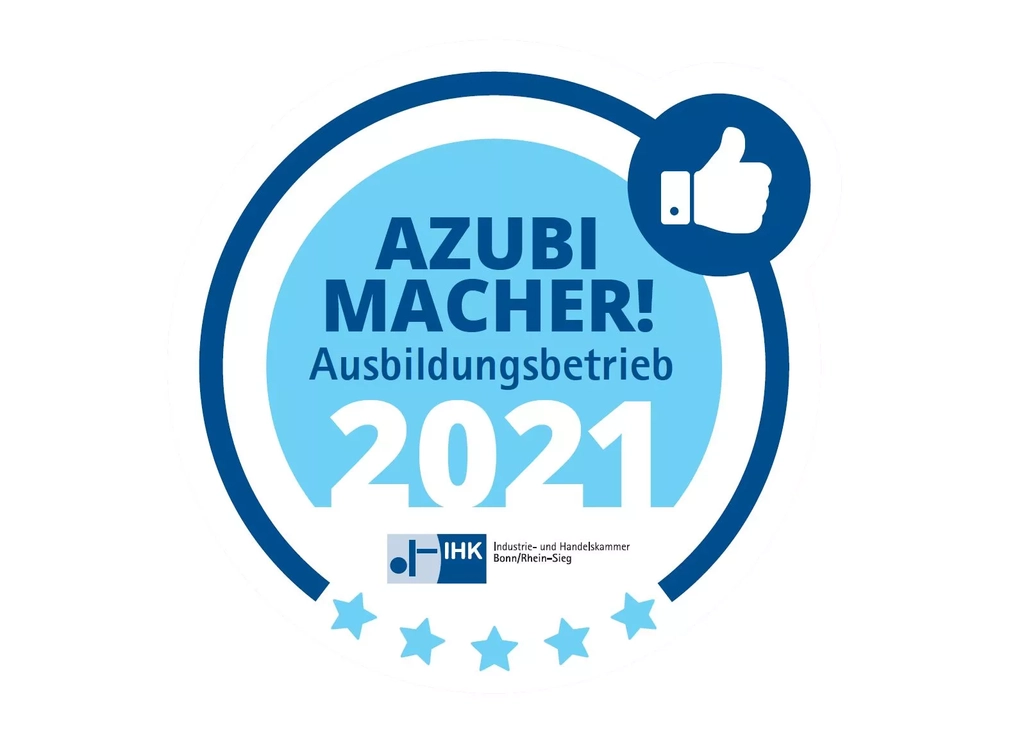 Ein Siegel der Industrie- und Handelskammer für die Auszeichnung als Ausbildungsbetrieb 2021.
