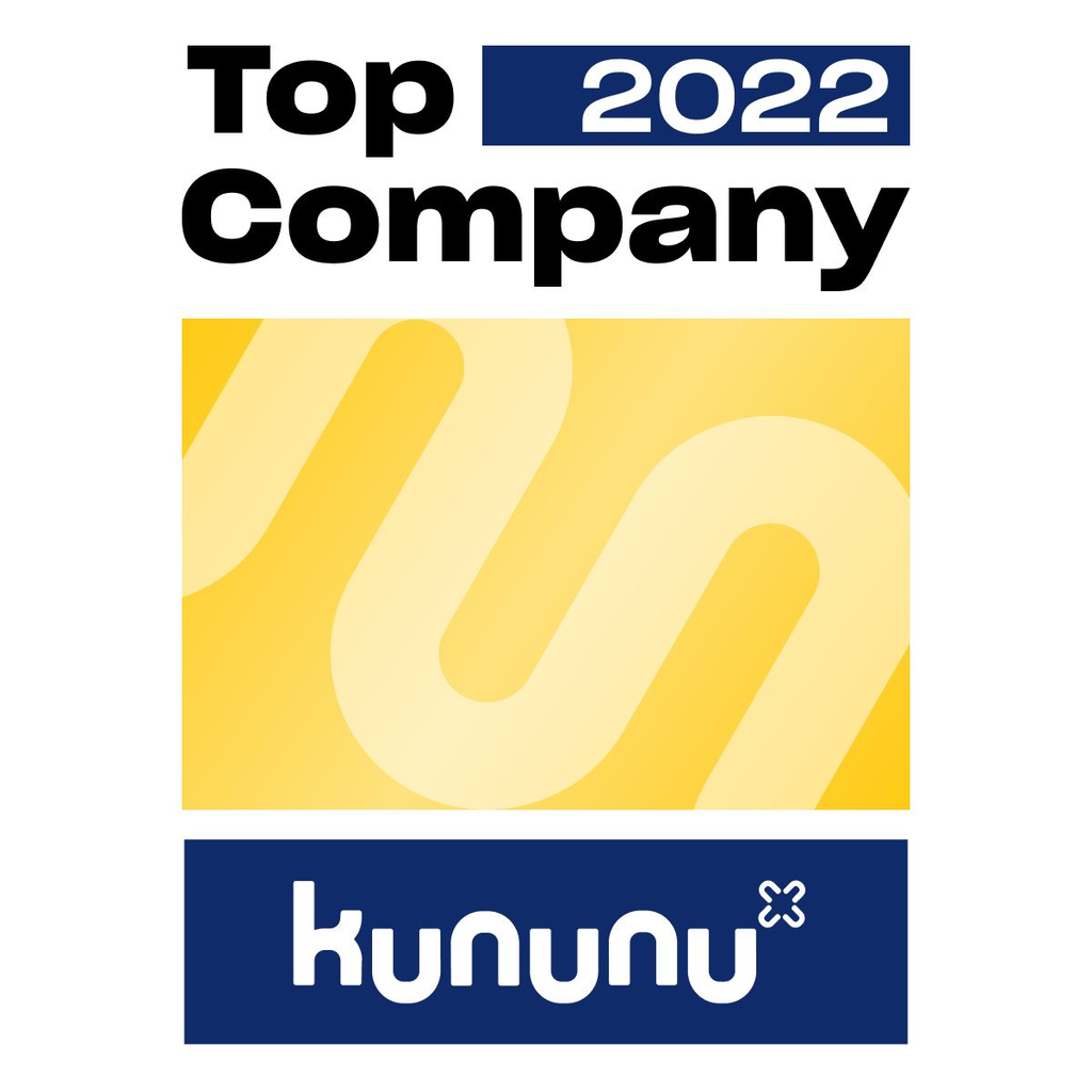 Ein Siegel von kununu. Oben steht "Top Company 2022".