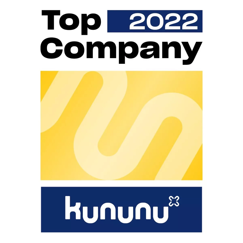 Ein Siegel von kununu. Oben steht "Top Company 2022".