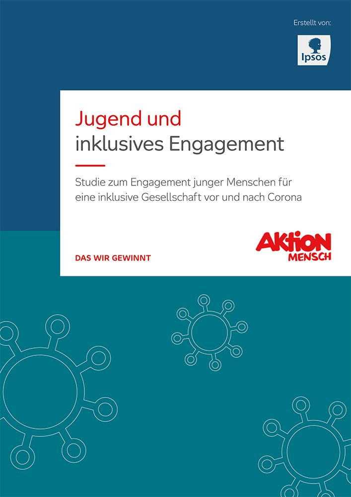 Titelblatt der Studie: Jugend und inklusives Engagement - Studie zum Engagement junger Menschen für eine inklusive Gesellschaft vor und nach Corona